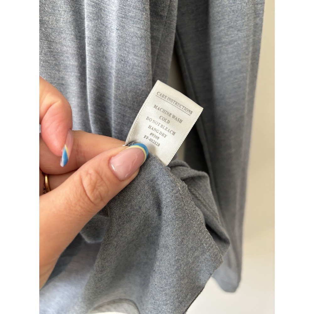 Free Fly Bamboo Flex Henley Long Sleeve Shirt Men's Size Large Grey Blue Button - Picture 10 of 11